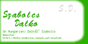 szabolcs dalko business card